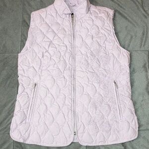 Eddie Bauer Light Purple Quilted Goose Down Zip Vest Sz S